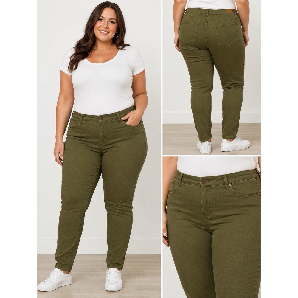 Judy Blue Women's 18W Olive Green Skinny Jeans Stretch Mid Rise Granola
